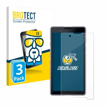 Vorderseite einer Produktverpackung mit dem Markenlogo BROTECT. Daneben ist das Gerät Bittium Tough Mobile 2 mit dem zugehörig