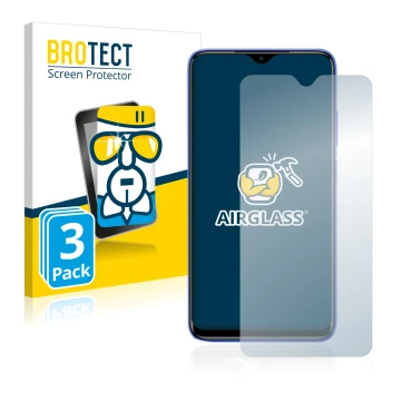 Vorderseite einer Produktverpackung mit dem Markenlogo BROTECT. Daneben ist das Gerät Xiaomi Redmi 9T mit dem zugehörigen Disp