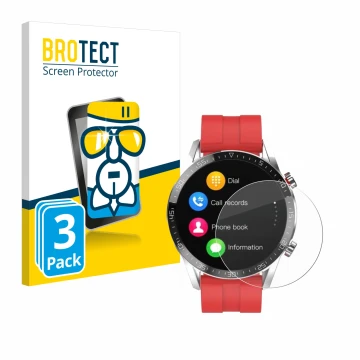 Vorderseite einer Produktverpackung mit dem Markenlogo BROTECT. Daneben ist das Gerät Gentleman Smartwatch mit dem zugehörigen