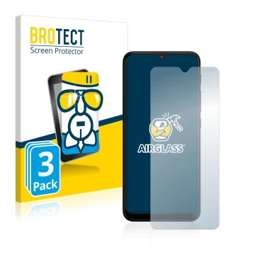Vorderseite einer Produktverpackung mit dem Markenlogo BROTECT. Daneben ist das Gerät Motorola Moto G10 mit dem zugehörigen Di