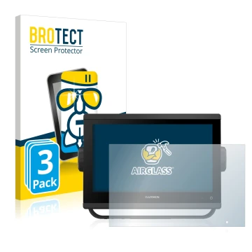 Vorderseite einer Produktverpackung mit dem Markenlogo BROTECT. Daneben ist das Gerät Garmin GPSMAP 923 mit dem zugehörigen Di