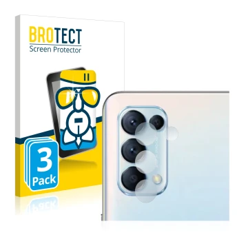 Vorderseite einer Produktverpackung mit dem Markenlogo BROTECT. Daneben ist das Gerät Oppo Find X3 Lite (NUR Kameraschutz) mit