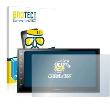 Vorderseite einer Produktverpackung mit dem Markenlogo BROTECT. Daneben ist das Gerät Pioneer SPH-DA250DAB mit dem zugehörigen