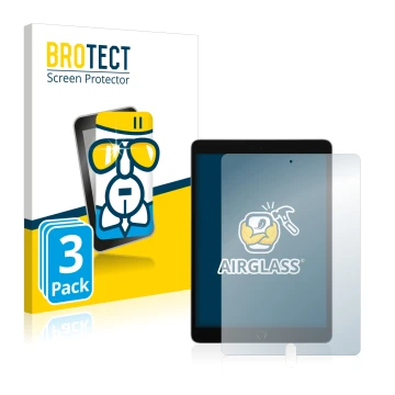 Vorderseite einer Produktverpackung mit dem Markenlogo BROTECT. Daneben ist das Gerät Apple iPad 10.2