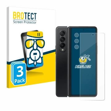 Vorderseite einer Produktverpackung mit dem Markenlogo BROTECT. Daneben ist das Gerät Samsung Galaxy Z Fold 3 5G (Display+Kame