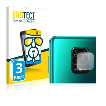 Vorderseite einer Produktverpackung mit dem Markenlogo BROTECT. Daneben ist das Gerät Xiaomi Redmi Note 10 Lite (NUR Kamerasch