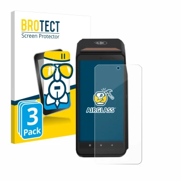 Vorderseite einer Produktverpackung mit dem Markenlogo BROTECT. Daneben ist das Gerät ingenico Axium DX8000 mit dem zugehörige