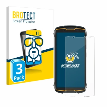 Vorderseite einer Produktverpackung mit dem Markenlogo BROTECT. Daneben ist das Gerät Cubot King Kong Mini 2 mit dem zugehörig