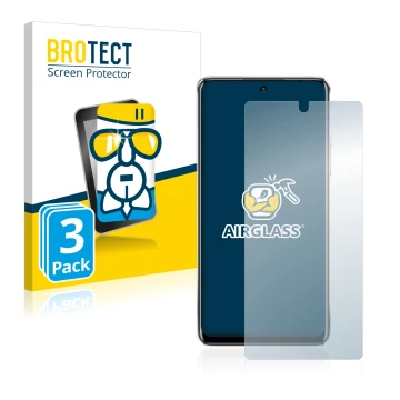 Vorderseite einer Produktverpackung mit dem Markenlogo BROTECT. Daneben ist das Gerät Infinix Note 11 Pro mit dem zugehörigen 
