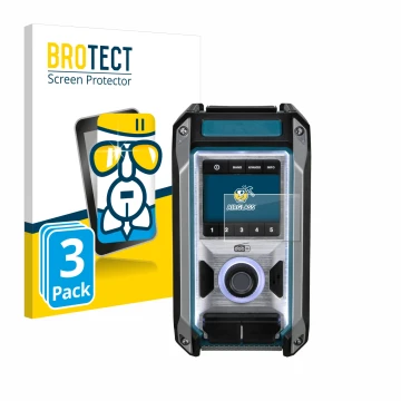 Vorderseite einer Produktverpackung mit dem Markenlogo BROTECT. Daneben ist das Gerät Makita DMR115 mit dem zugehörigen Displa