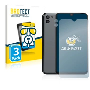 Vorderseite einer Produktverpackung mit dem Markenlogo BROTECT. Daneben ist das Gerät Gigaset GS5 (Display+Kamera) mit dem zug