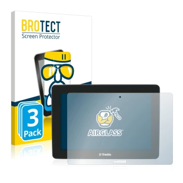 Vorderseite einer Produktverpackung mit dem Markenlogo BROTECT. Daneben ist das Gerät Trimble GFX-750 mit dem zugehörigen Disp