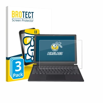 Vorderseite einer Produktverpackung mit dem Markenlogo BROTECT. Daneben ist das Gerät Wortmann Terra Pad 1262 mit dem zugehöri