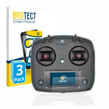 Vorderseite einer Produktverpackung mit dem Markenlogo BROTECT. Daneben ist das Gerät FlySky FS-i6S mit dem zugehörigen Displa