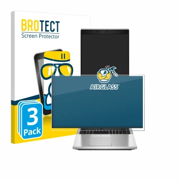 Vorderseite einer Produktverpackung mit dem Markenlogo BROTECT. Daneben ist das Gerät HP EliteBook 840 G8 mit dem zugehörigen 