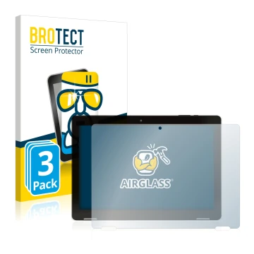 Vorderseite einer Produktverpackung mit dem Markenlogo BROTECT. Daneben ist das Gerät Hannspree Pad Apollo 2 mit dem zugehörig