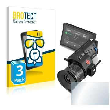 Vorderseite einer Produktverpackung mit dem Markenlogo BROTECT. Daneben ist das Gerät Arri MVF-2 mit dem zugehörigen Displaysc