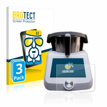 Vorderseite einer Produktverpackung mit dem Markenlogo BROTECT. Daneben ist das Gerät SilverCrest Monsieur Cuisine Smart mit d