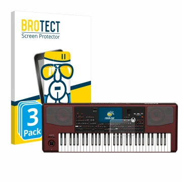 Vorderseite einer Produktverpackung mit dem Markenlogo BROTECT. Daneben ist das Gerät KORG Pa1000 mit dem zugehörigen Displays