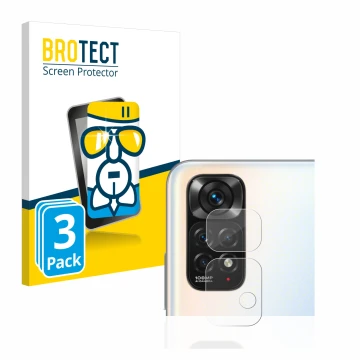 Vorderseite einer Produktverpackung mit dem Markenlogo BROTECT. Daneben ist das Gerät Xiaomi Redmi Note 11S (NUR Kameraschutz)