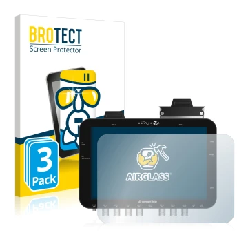 Vorderseite einer Produktverpackung mit dem Markenlogo BROTECT. Daneben ist das Gerät Convergent Design Odyssey 7Q+ mit dem zu