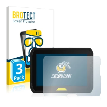 Vorderseite einer Produktverpackung mit dem Markenlogo BROTECT. Daneben ist das Gerät Trimble T100 mit dem zugehörigen Display