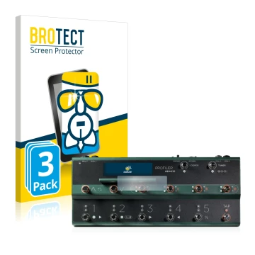 Vorderseite einer Produktverpackung mit dem Markenlogo BROTECT. Daneben ist das Gerät Kemper Profiler Remote mit dem zugehörig