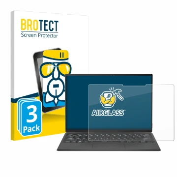 Vorderseite einer Produktverpackung mit dem Markenlogo BROTECT. Daneben ist das Gerät ASUS Rog Flow Z13 2022 mit dem zugehörig