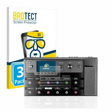 Vorderseite einer Produktverpackung mit dem Markenlogo BROTECT. Daneben ist das Gerät Line 6 Helix Floor mit dem zugehörigen D