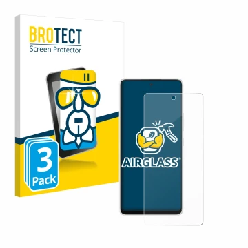 Vorderseite einer Produktverpackung mit dem Markenlogo BROTECT. Daneben ist das Gerät Samsung Galaxy A53 5G mit dem zugehörige