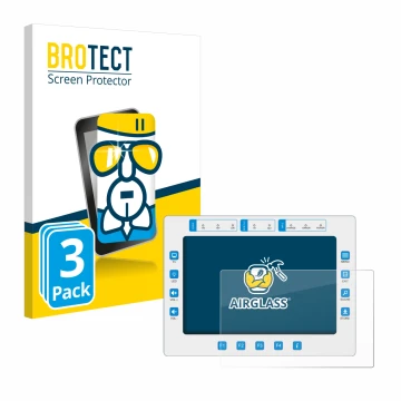 Vorderseite einer Produktverpackung mit dem Markenlogo BROTECT. Daneben ist das Gerät Megasat HD7 Combo mit dem zugehörigen Di