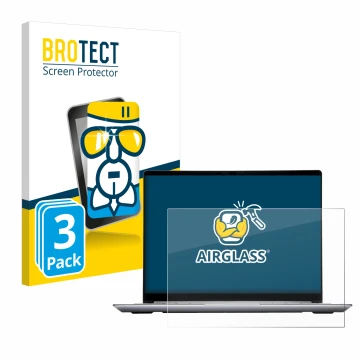 Vorderseite einer Produktverpackung mit dem Markenlogo BROTECT. Daneben ist das Gerät Framework Laptop 13 mit dem zugehörigen 