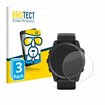 Vorderseite einer Produktverpackung mit dem Markenlogo BROTECT. Daneben ist das Gerät Garmin Tactix 7 Pro Ballistics mit dem z
