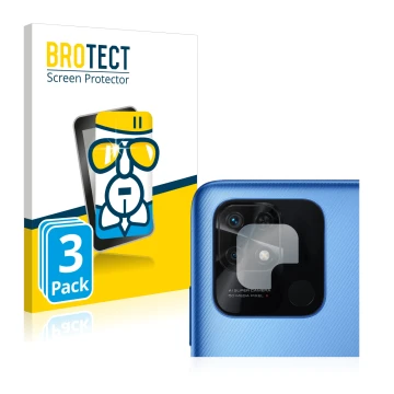 Vorderseite einer Produktverpackung mit dem Markenlogo BROTECT. Daneben ist das Gerät Xiaomi Redmi 10C (NUR Kameraschutz) mit 