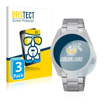 Vorderseite einer Produktverpackung mit dem Markenlogo BROTECT. Daneben ist das Gerät Seiko 5 Sports SRPH49K1 mit dem zugehöri