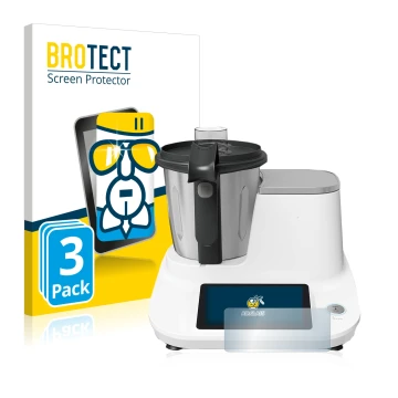 Vorderseite einer Produktverpackung mit dem Markenlogo BROTECT. Daneben ist das Gerät Moulinex Click&Cook HF5061 mit dem zugeh