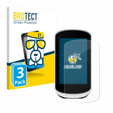 Vorderseite einer Produktverpackung mit dem Markenlogo BROTECT. Daneben ist das Gerät Garmin Edge Explore 2 mit dem zugehörige