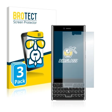 Vorderseite einer Produktverpackung mit dem Markenlogo BROTECT. Daneben ist das Gerät Unihertz Titan Slim mit dem zugehörigen 