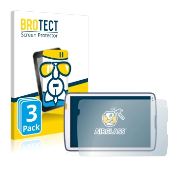 Vorderseite einer Produktverpackung mit dem Markenlogo BROTECT. Daneben ist das Gerät Zebra ET45 10.1