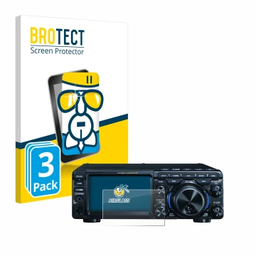 Vorderseite einer Produktverpackung mit dem Markenlogo BROTECT. Daneben ist das Gerät Yaesu FT-710 mit dem zugehörigen Display