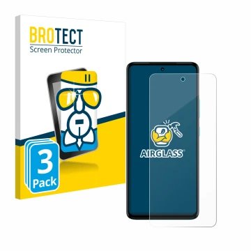 Vorderseite einer Produktverpackung mit dem Markenlogo BROTECT. Daneben ist das Gerät Motorola Moto G72 mit dem zugehörigen Di