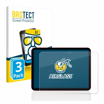 Vorderseite einer Produktverpackung mit dem Markenlogo BROTECT. Daneben ist das Gerät Apple iPad 10.9