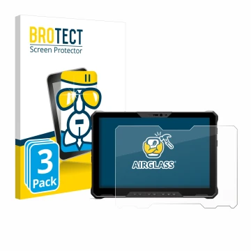 Vorderseite einer Produktverpackung mit dem Markenlogo BROTECT. Daneben ist das Gerät Dell Latitude 7230 Rugged Extreme mit de