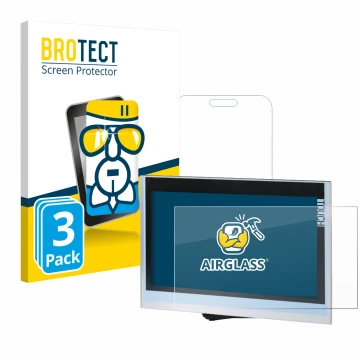 Vorderseite einer Produktverpackung mit dem Markenlogo BROTECT. Daneben ist das Gerät Siemens Simatic HMI TP1900 Comfort mit d