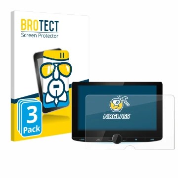 Vorderseite einer Produktverpackung mit dem Markenlogo BROTECT. Daneben ist das Gerät Kenwood DNR992RVS mit dem zugehörigen Di