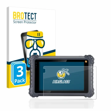 Vorderseite einer Produktverpackung mit dem Markenlogo BROTECT. Daneben ist das Gerät Autel MaxiCom MK906Pro-TS mit dem zugehö