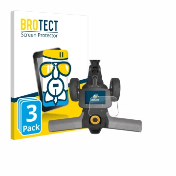 Vorderseite einer Produktverpackung mit dem Markenlogo BROTECT. Daneben ist das Gerät PowaKaddy FX5 New Full colour 3.5