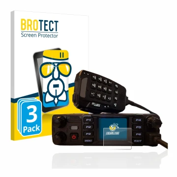 Vorderseite einer Produktverpackung mit dem Markenlogo BROTECT. Daneben ist das Gerät AnyTone AT-D578UV plus mit dem zugehörig