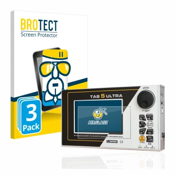 Vorderseite einer Produktverpackung mit dem Markenlogo BROTECT. Daneben ist das Gerät Rover TAB 5 ULTRA mit dem zugehörigen Di