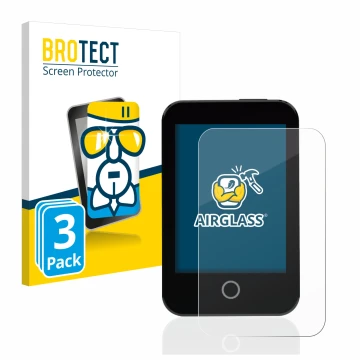 Vorderseite einer Produktverpackung mit dem Markenlogo BROTECT. Daneben ist das Gerät Medtrum Touchcare nano CGM mit dem zugeh